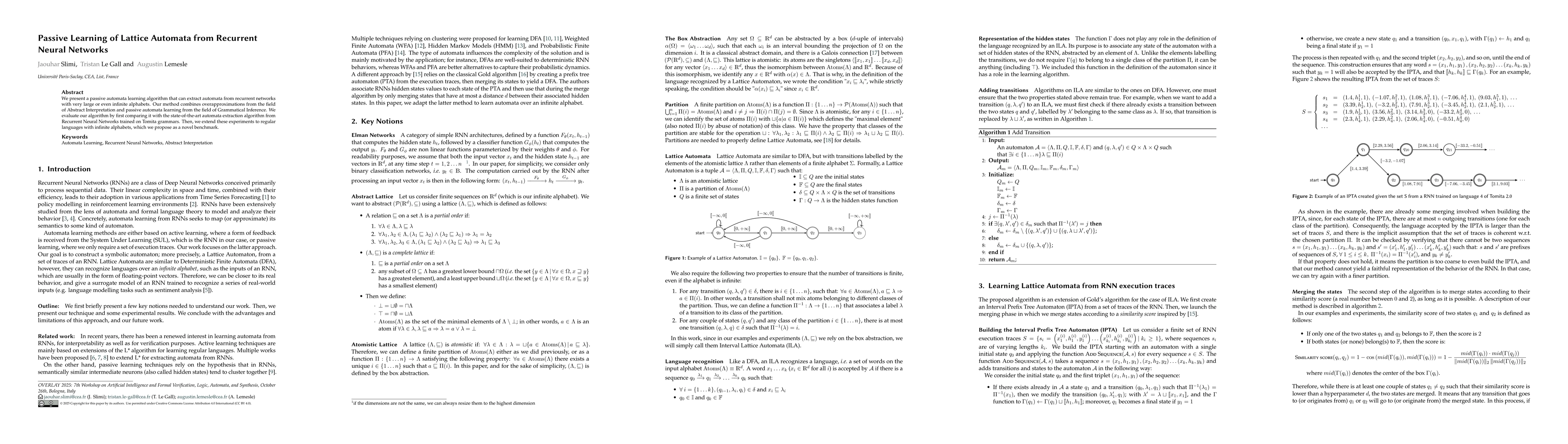 Thumbnail for Passive Learning of Lattice Automata from Recurrent Neural Networks