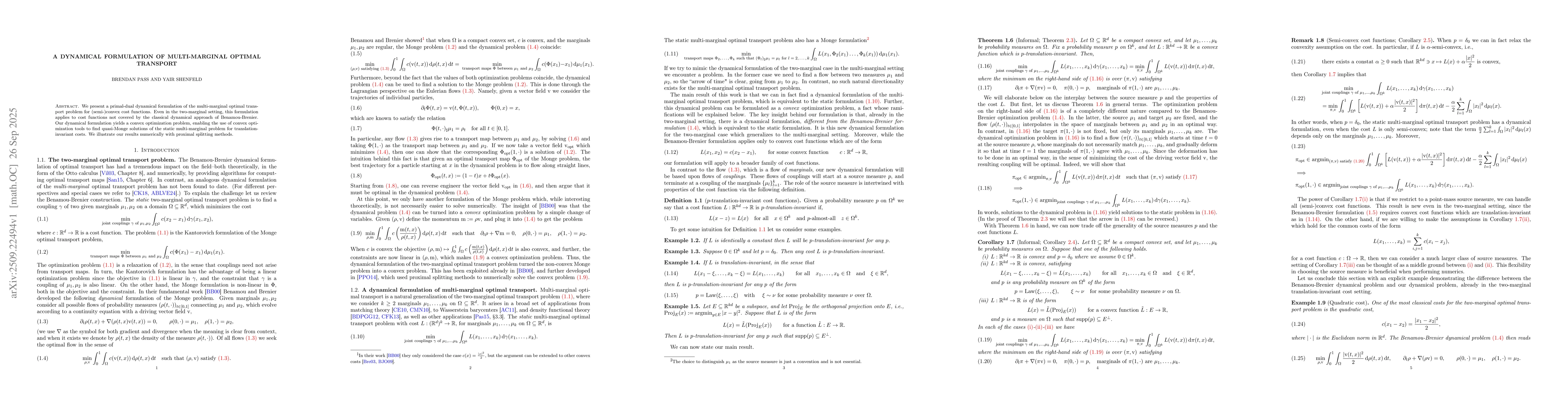 Thumbnail for A dynamical formulation of multi-marginal optimal transport