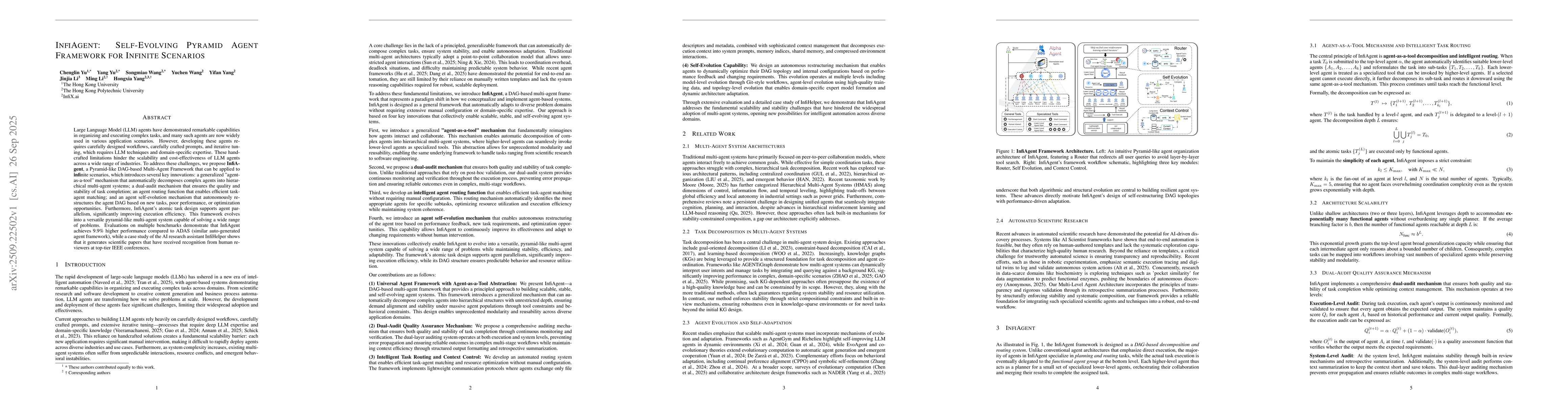 Thumbnail for InfiAgent: Self-Evolving Pyramid Agent Framework for Infinite Scenarios