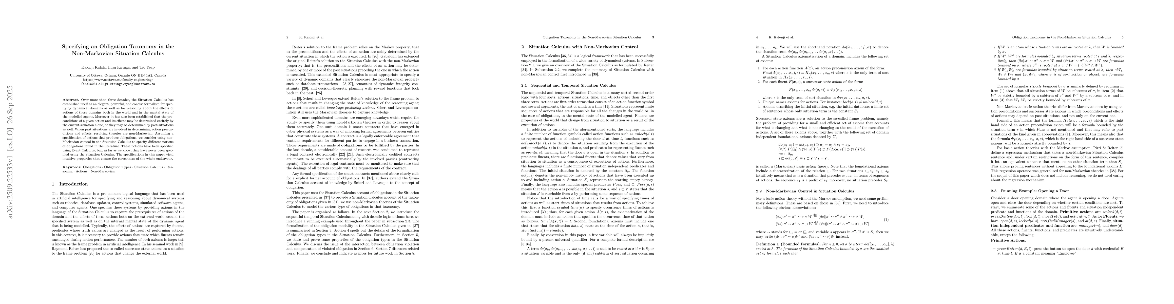Thumbnail for Specifying an Obligation Taxonomy in the Non-Markovian Situation
  Calculus