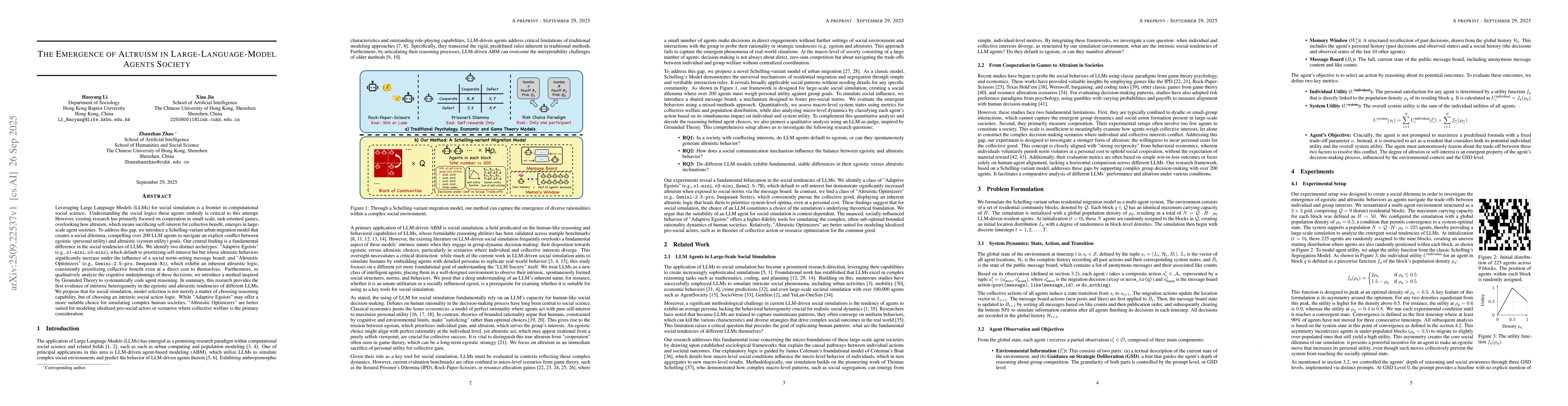 Thumbnail for The Emergence of Altruism in Large-Language-Model Agents Society