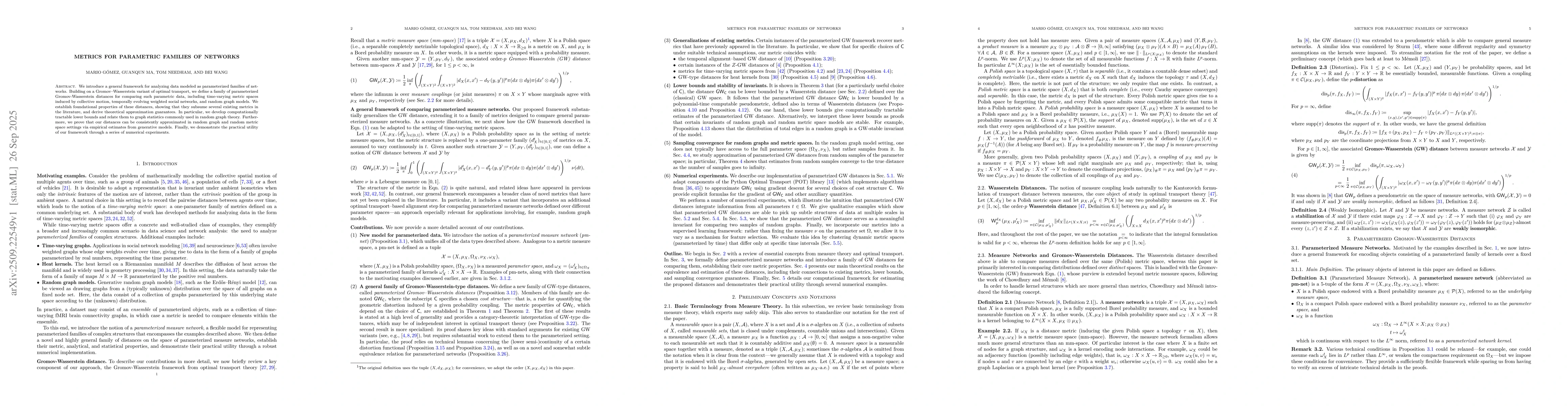 Thumbnail for Metrics for Parametric Families of Networks