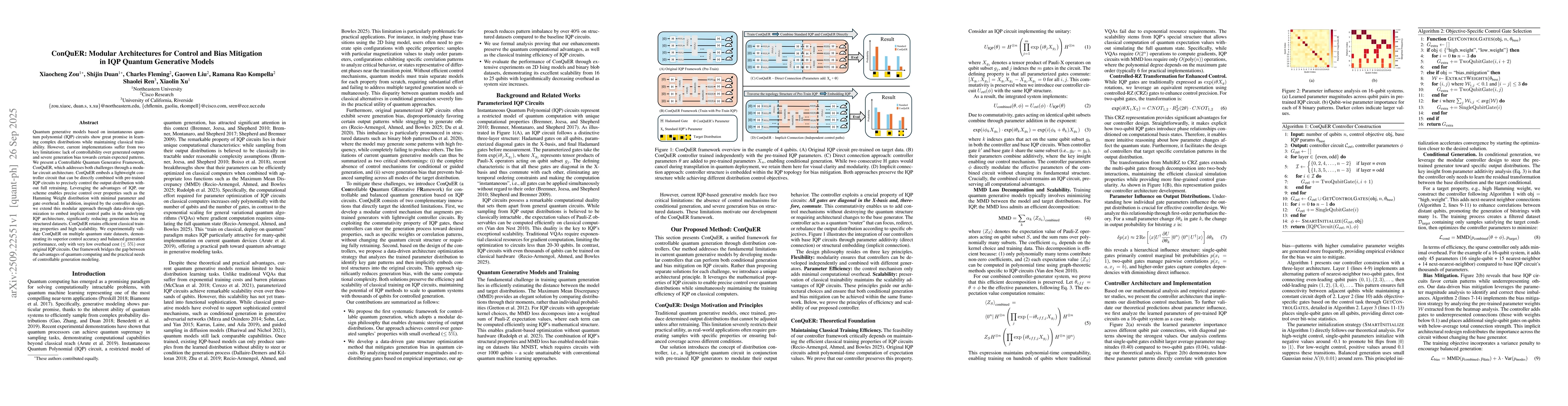 Thumbnail for ConQuER: Modular Architectures for Control and Bias Mitigation in IQP
  Quantum Generative Models