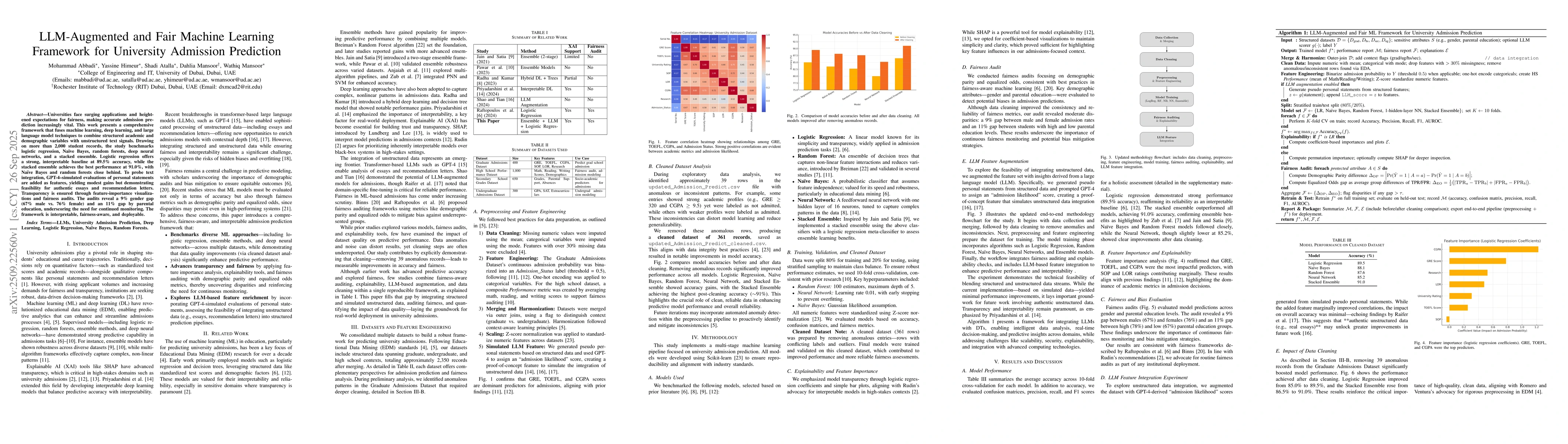 Thumbnail for LLM-Augmented and Fair Machine Learning Framework for University
  Admission Prediction