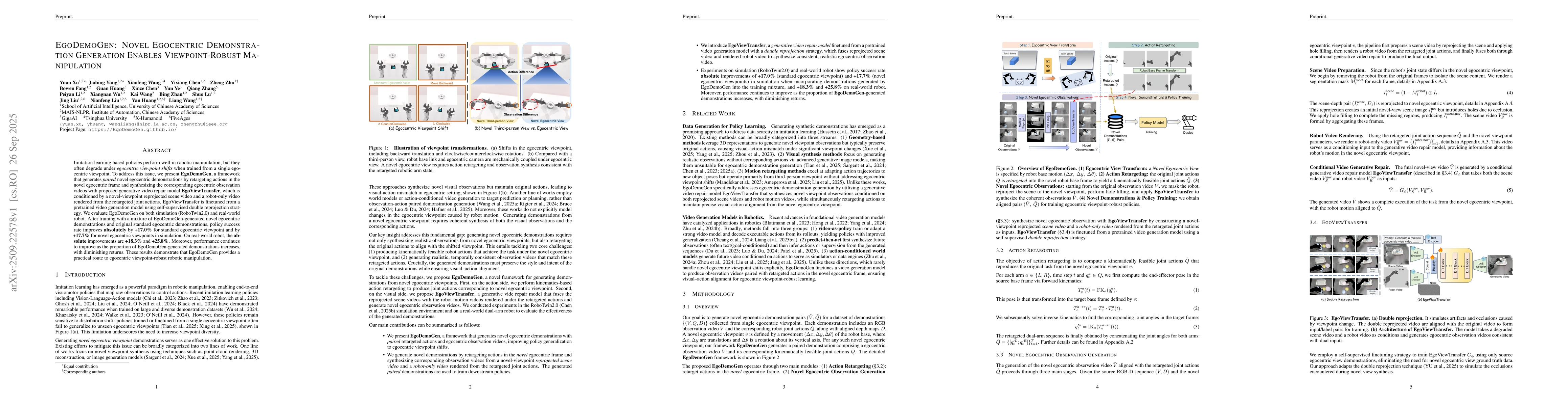 Thumbnail for EgoDemoGen: Novel Egocentric Demonstration Generation Enables
  Viewpoint-Robust Manipulation