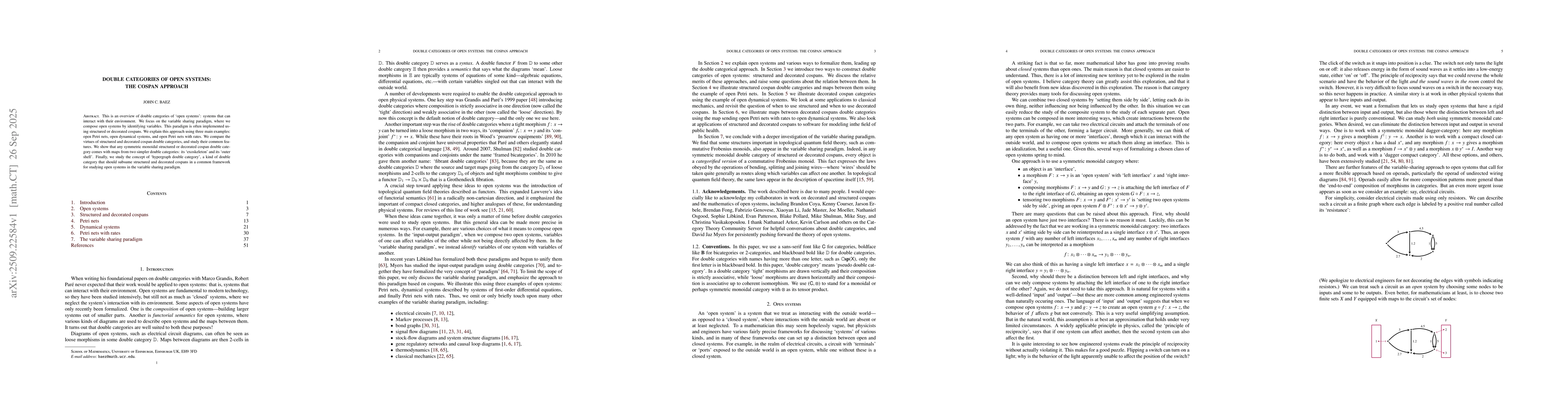 Thumbnail for Double Categories of Open Systems: the Cospan Approach