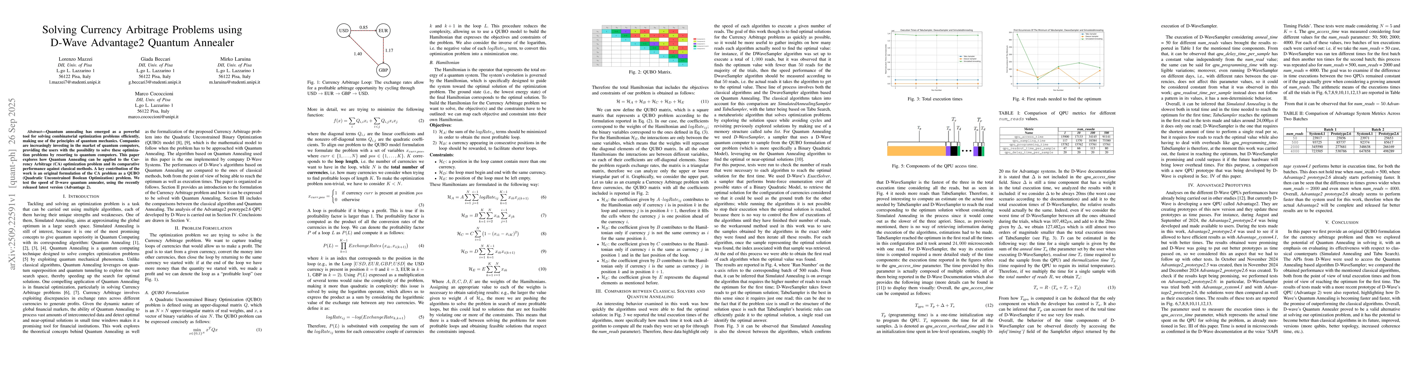 Thumbnail for Solving Currency Arbitrage Problems using D-Wave Advantage2 Quantum
  Annealer