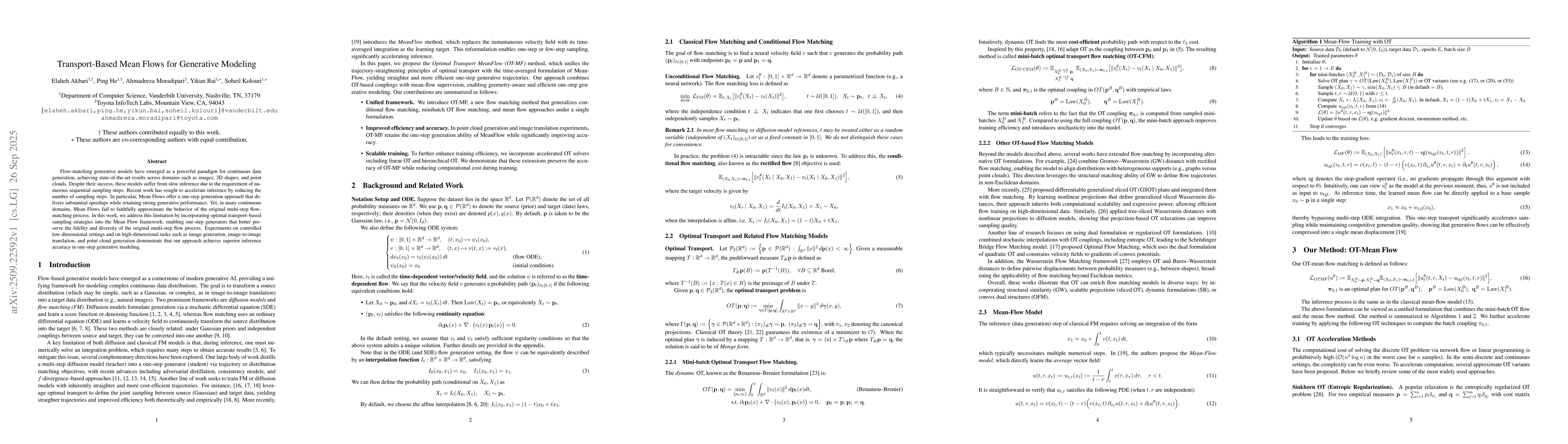Thumbnail for Transport Based Mean Flows for Generative Modeling