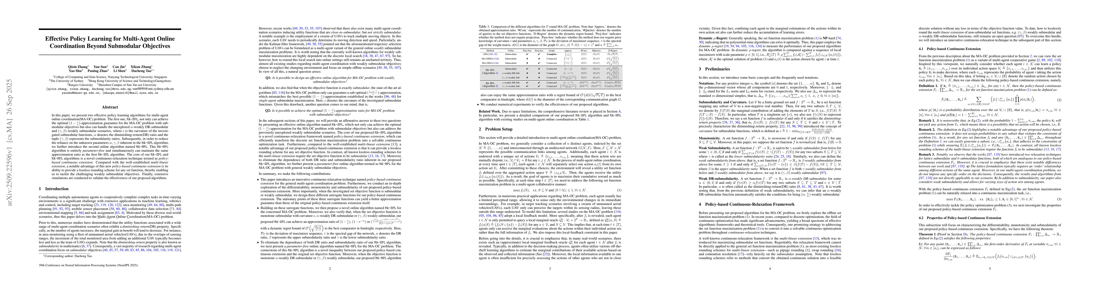 Thumbnail for Effective Policy Learning for Multi-Agent Online Coordination Beyond
  Submodular Objectives