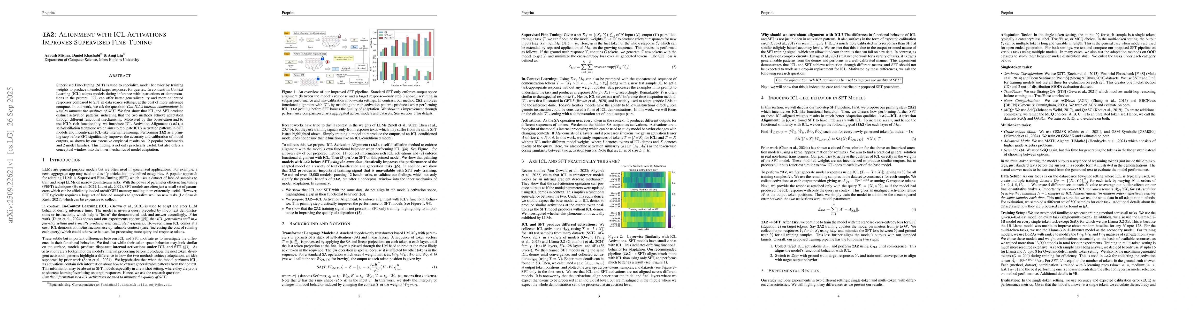 Thumbnail for IA2: Alignment with ICL Activations Improves Supervised Fine-Tuning