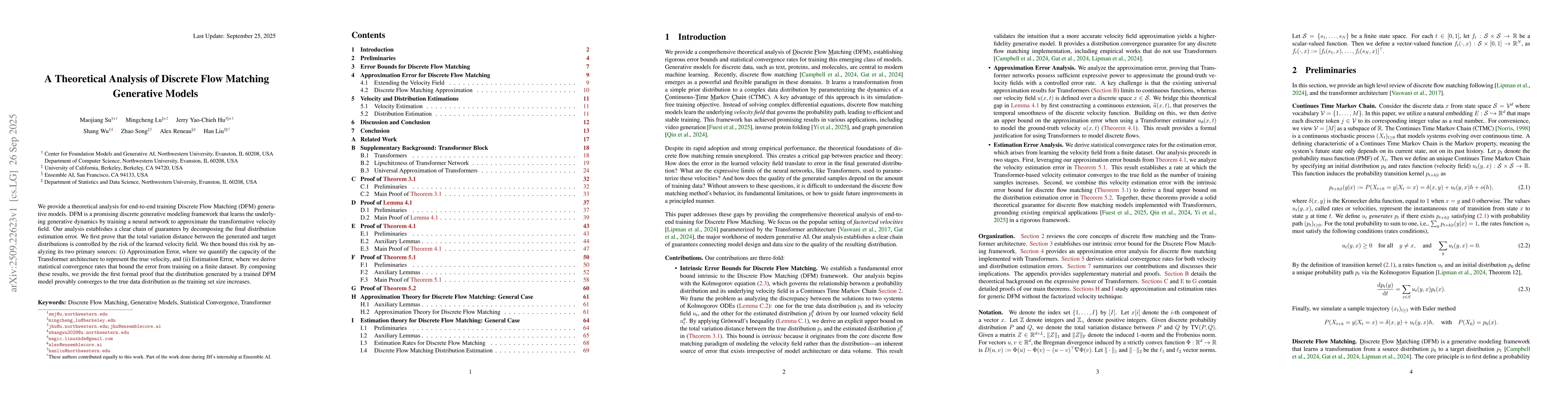 Thumbnail for A Theoretical Analysis of Discrete Flow Matching Generative Models