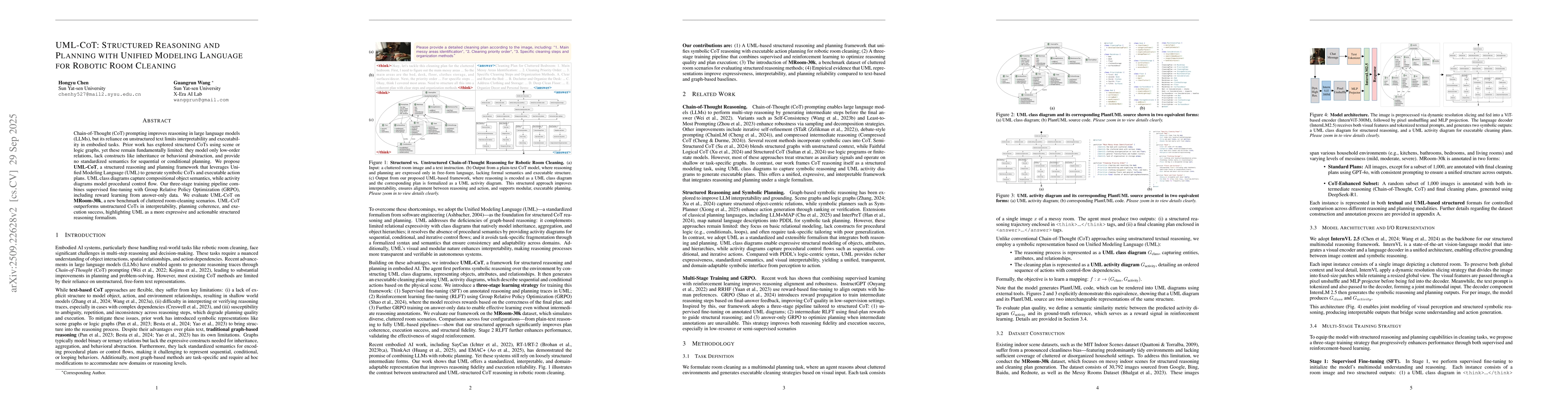 Thumbnail for UML-CoT: Structured Reasoning and Planning with Unified Modeling
  Language for Robotic Room Cleaning
