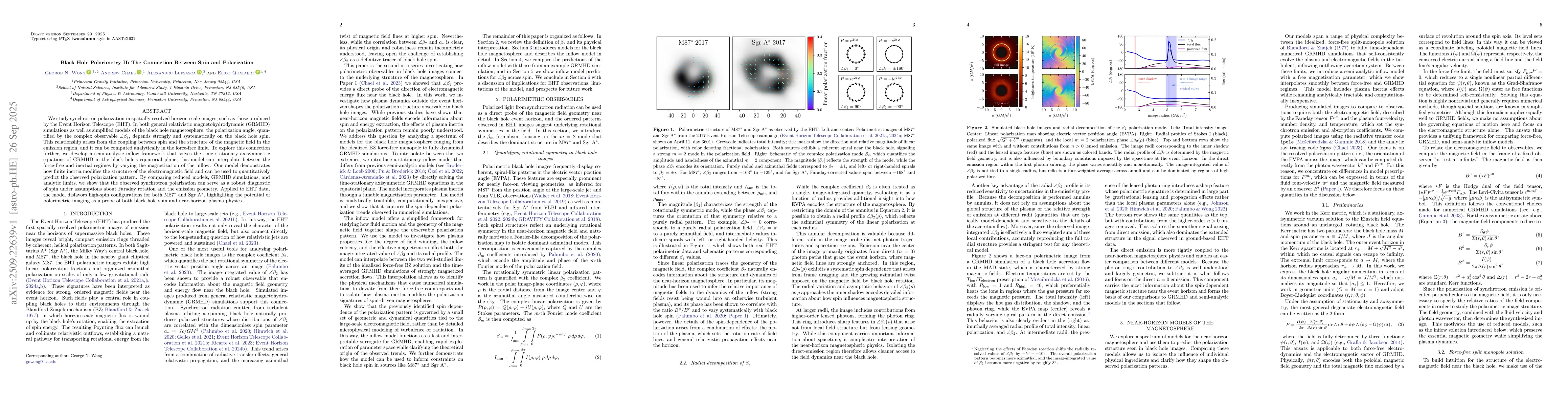 Thumbnail for Black Hole Polarimetry II: The Connection Between Spin and Polarization