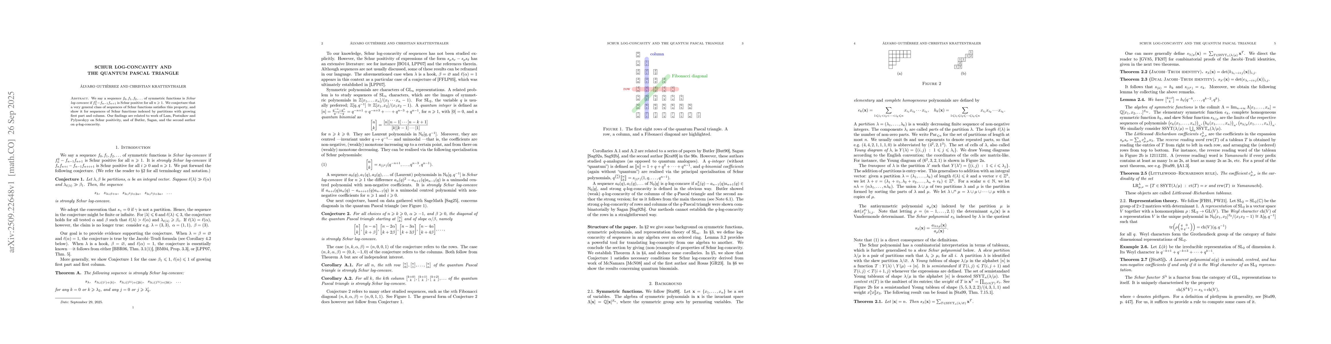 Thumbnail for Schur log-concavity and the quantum Pascal triangle