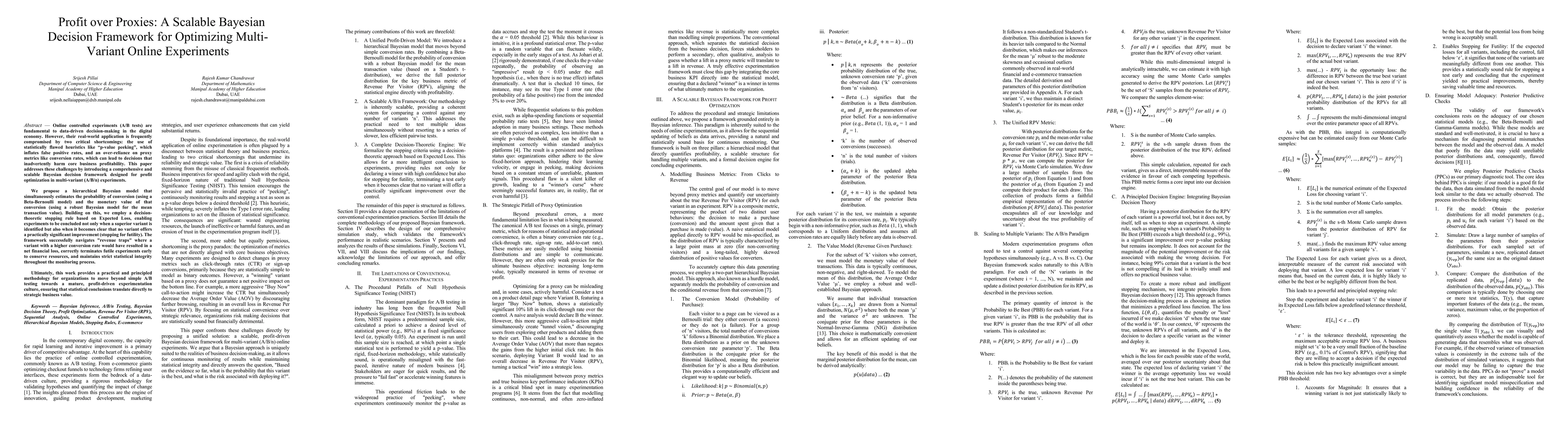Thumbnail for Profit over Proxies: A Scalable Bayesian Decision Framework for
  Optimizing Multi-Variant Online Experiments