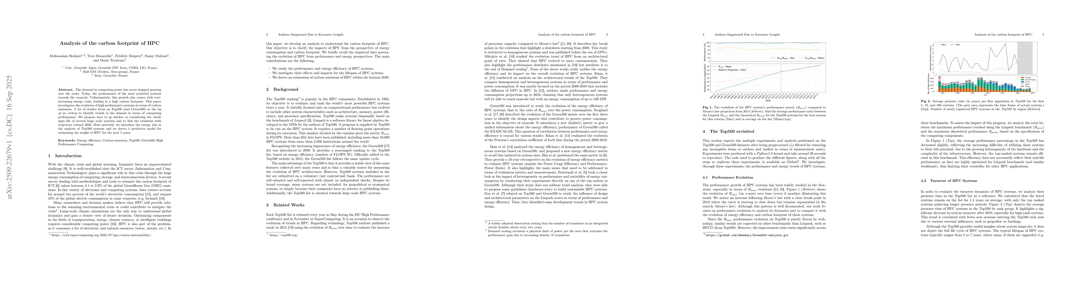 Thumbnail for Analysis of the carbon footprint of HPC