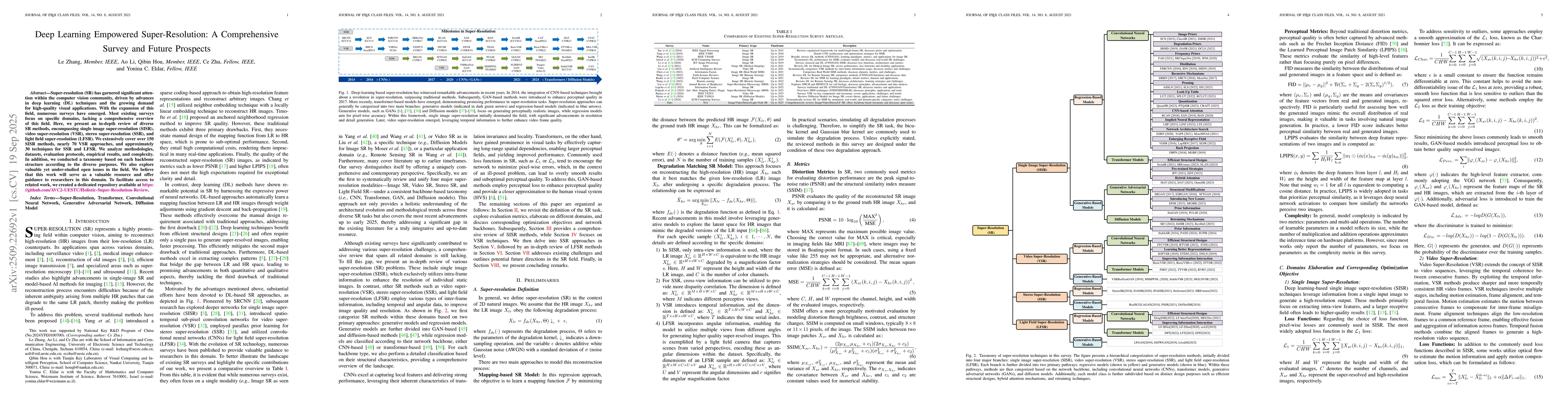 Thumbnail for Deep Learning Empowered Super-Resolution: A Comprehensive Survey and
  Future Prospects