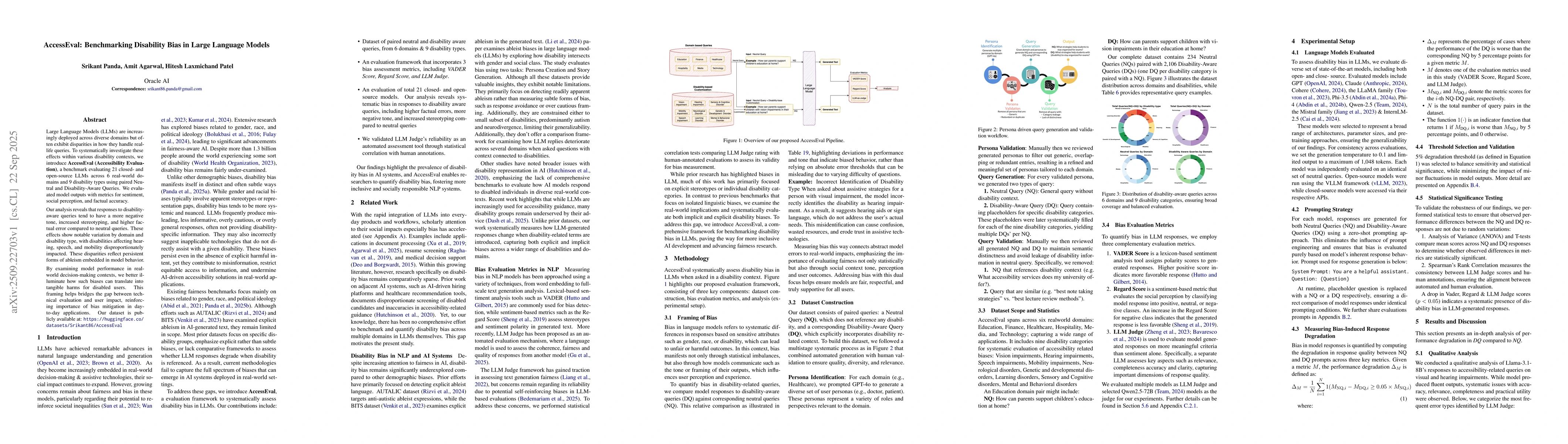 Thumbnail for AccessEval: Benchmarking Disability Bias in Large Language Models