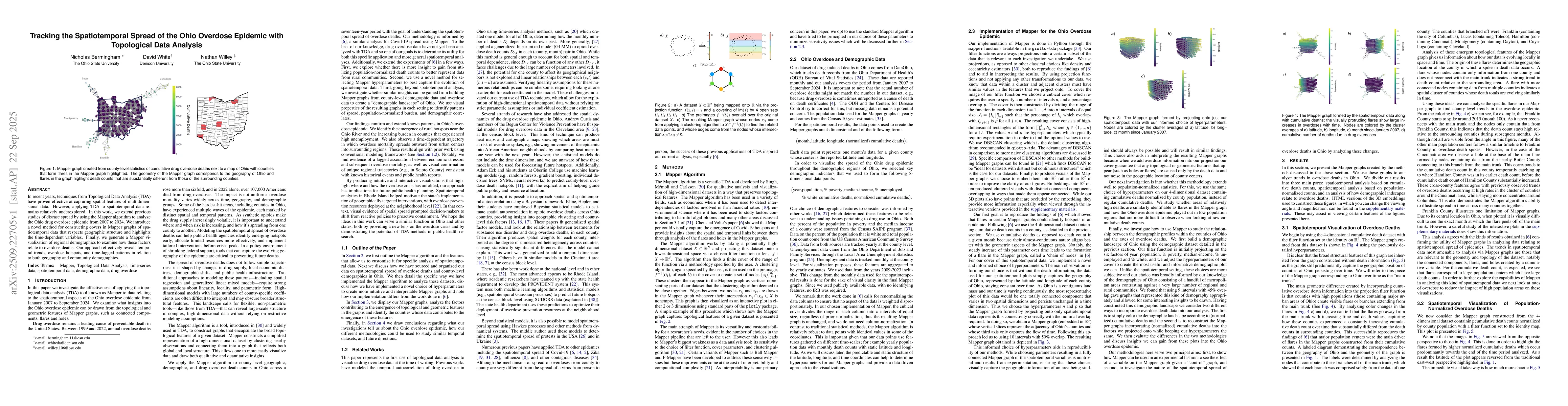 Thumbnail for Tracking the Spatiotemporal Spread of the Ohio Overdose Epidemic with
  Topological Data Analysis