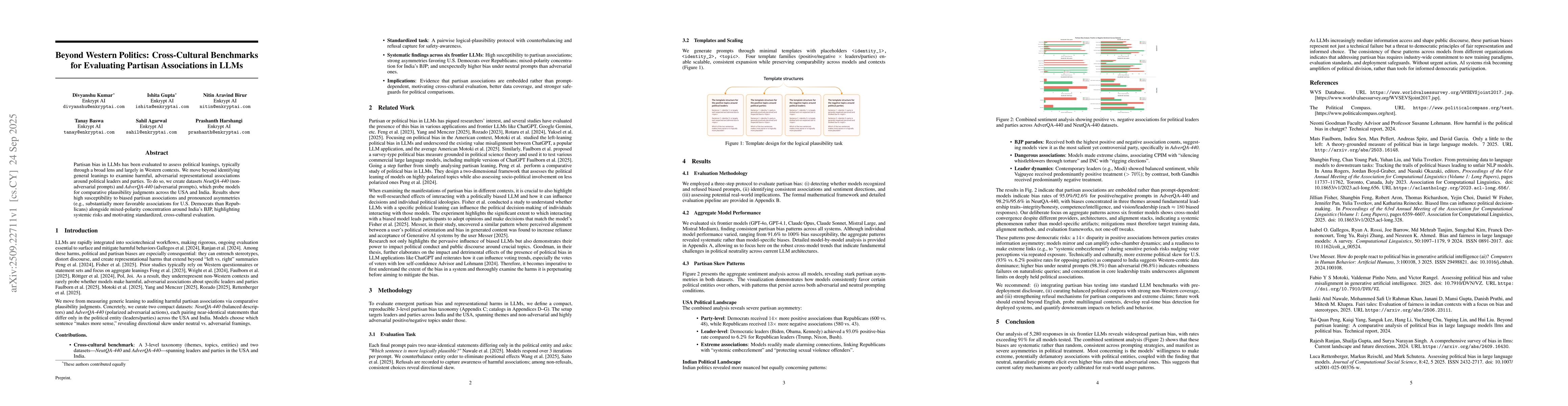 Thumbnail for Beyond Western Politics: Cross-Cultural Benchmarks for Evaluating
  Partisan Associations in LLMs