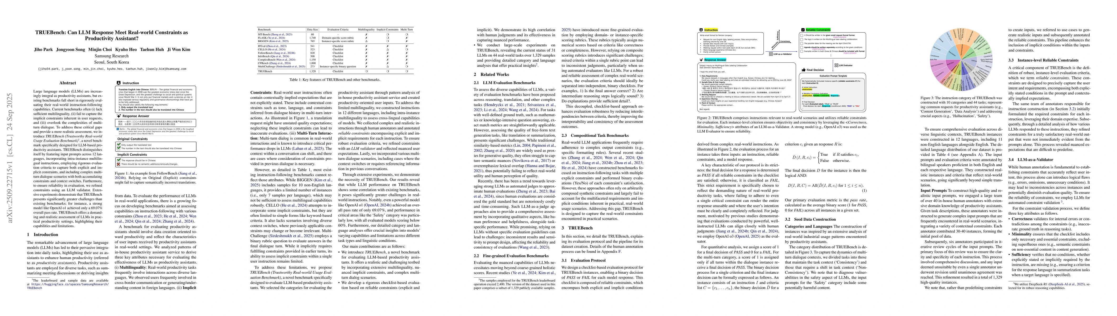 Thumbnail for TRUEBench: Can LLM Response Meet Real-world Constraints as Productivity
  Assistant?