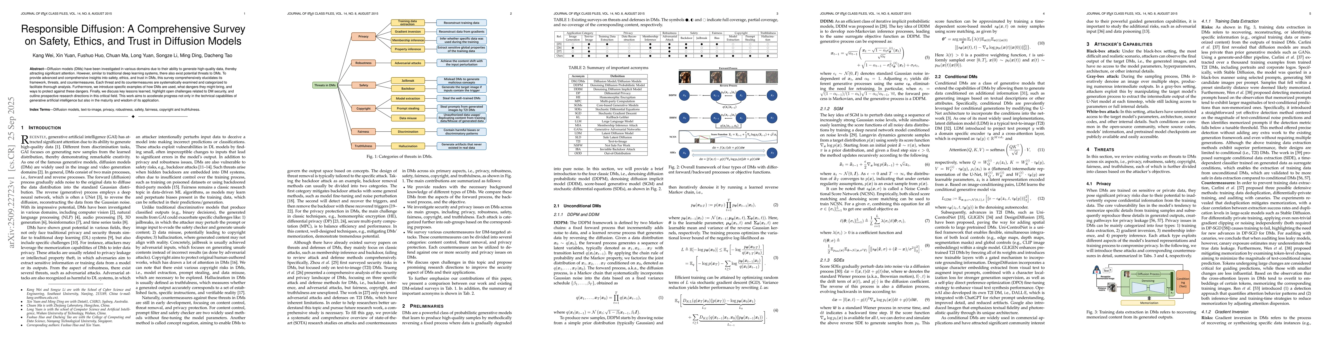 Thumbnail for Responsible Diffusion: A Comprehensive Survey on Safety, Ethics, and
  Trust in Diffusion Models