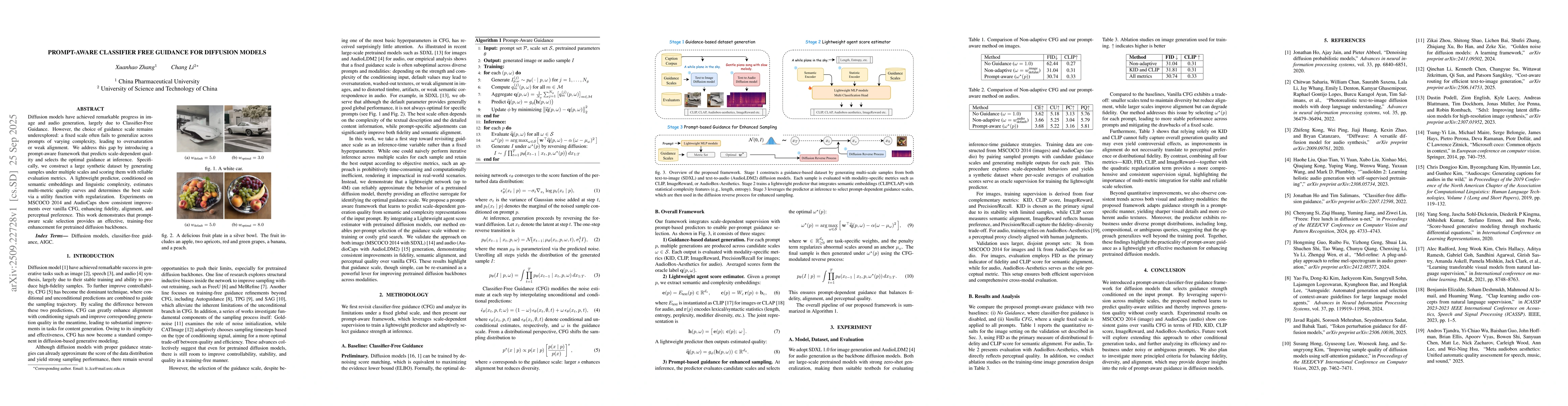 Thumbnail for Prompt-aware classifier free guidance for diffusion models