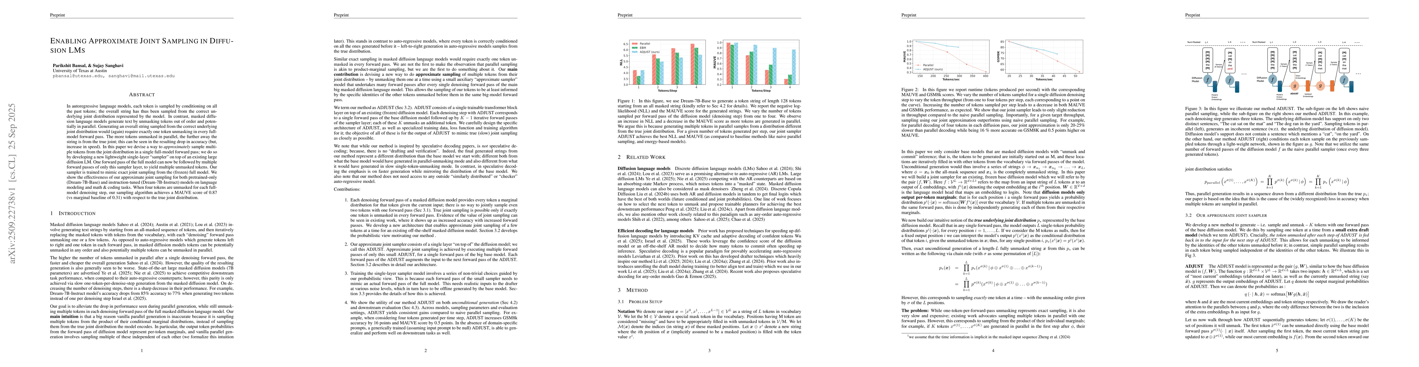 Thumbnail for Enabling Approximate Joint Sampling in Diffusion LMs