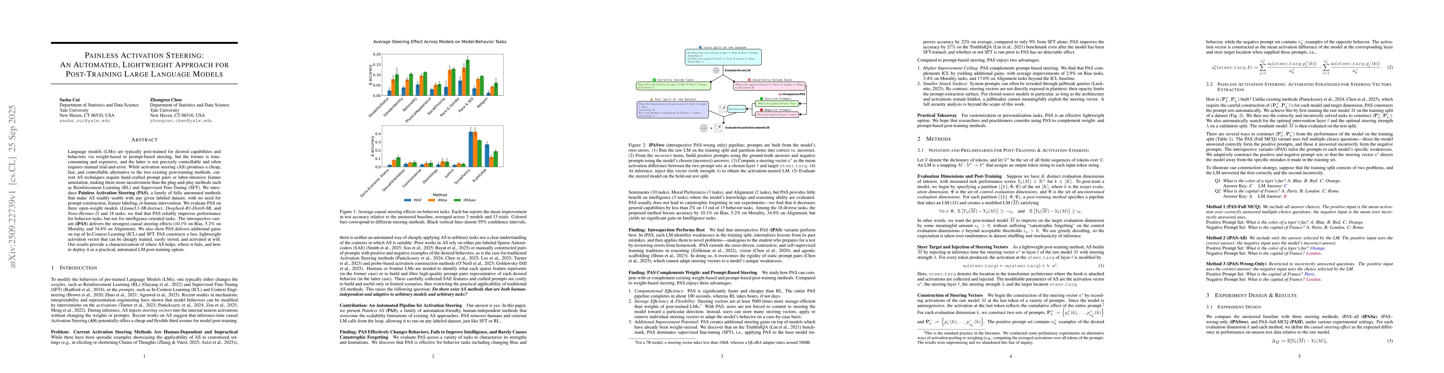 Thumbnail for Painless Activation Steering: An Automated, Lightweight Approach for
  Post-Training Large Language Models