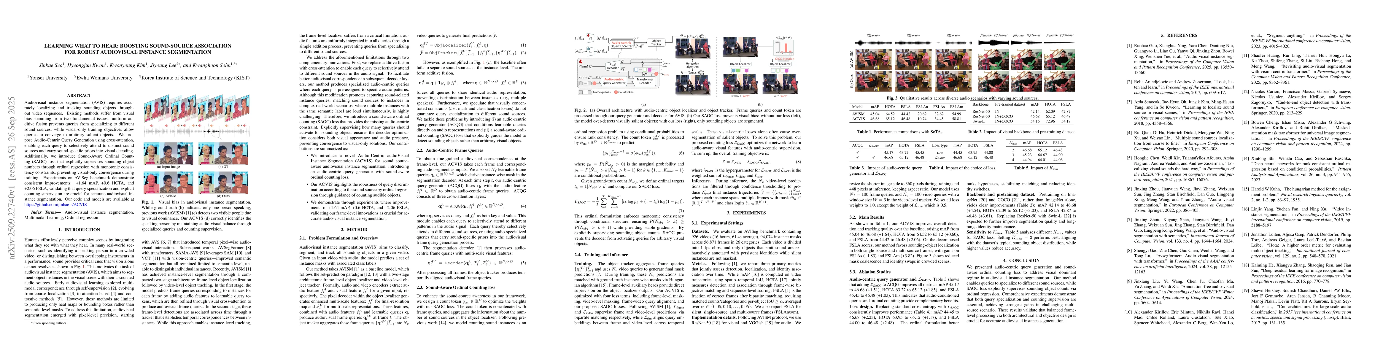 Thumbnail for Learning What To Hear: Boosting Sound-Source Association For Robust
  Audiovisual Instance Segmentation