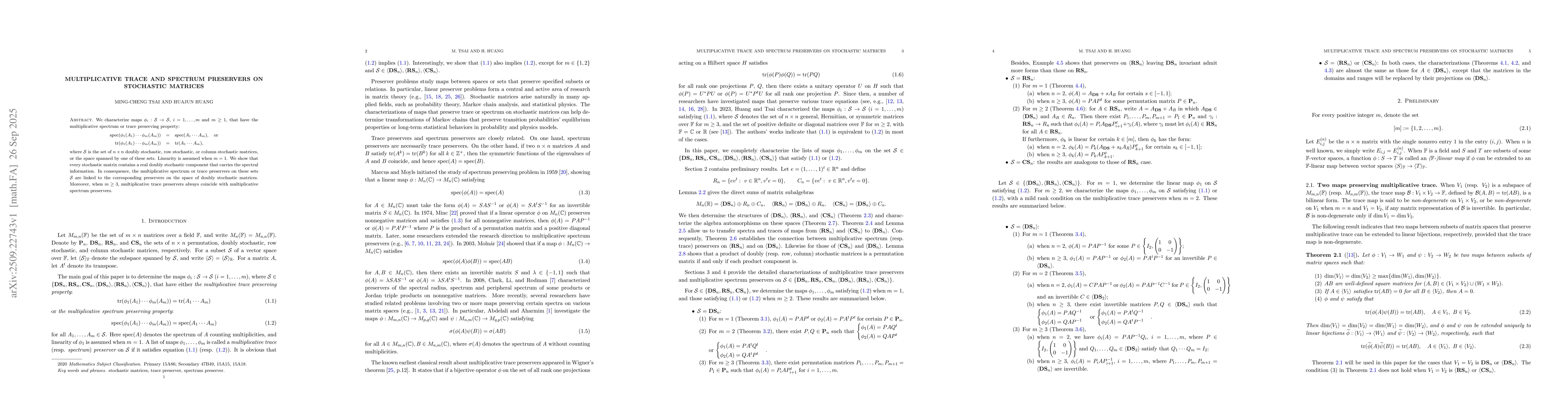 Thumbnail for Multiplicative trace and spectrum preservers on stochastic matrices