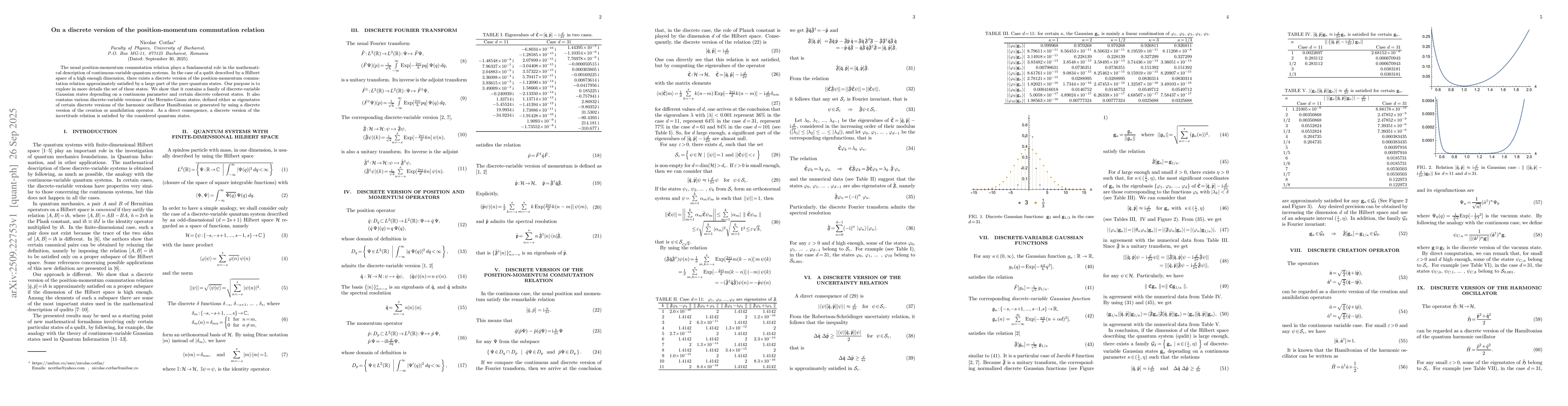 Thumbnail for On a discrete version of the position-momentum commutation relation