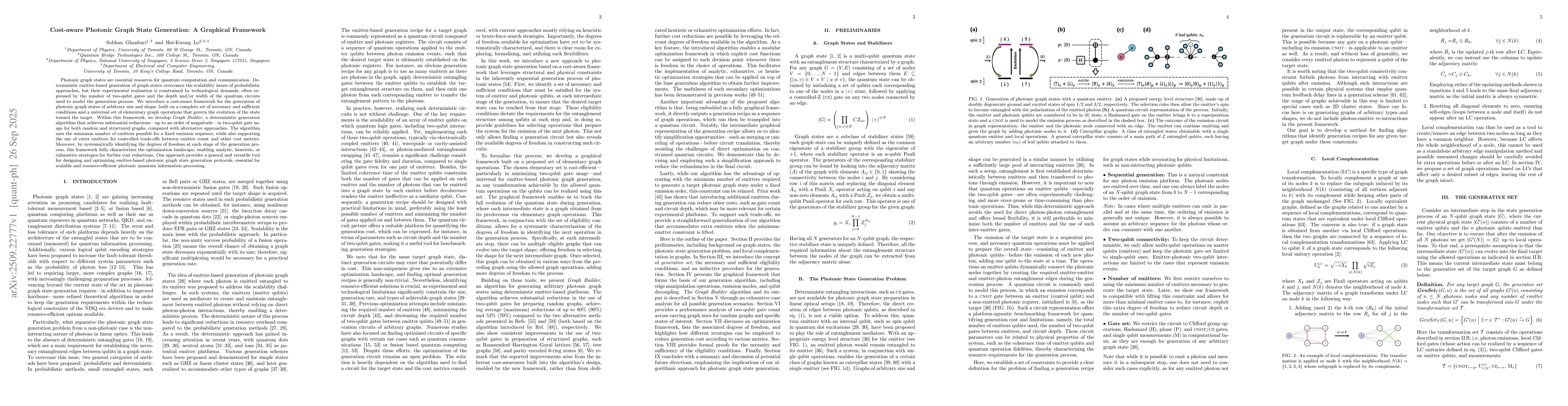 Thumbnail for Cost-aware Photonic Graph State Generation: A Graphical Framework