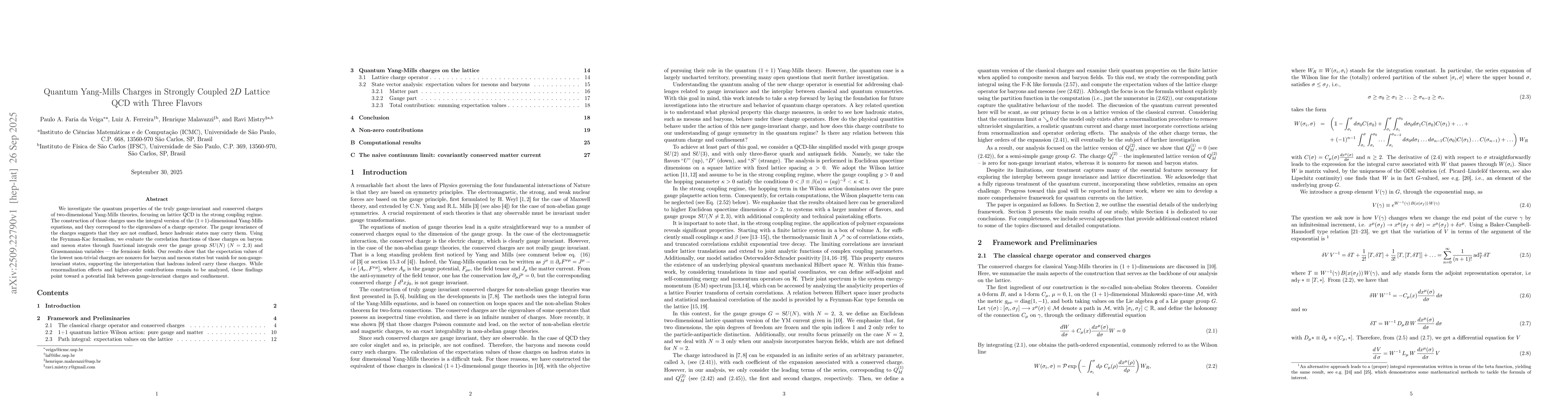 Thumbnail for Quantum Yang-Mills Charges in Strongly Coupled 2D Lattice QCD with Three
  Flavors