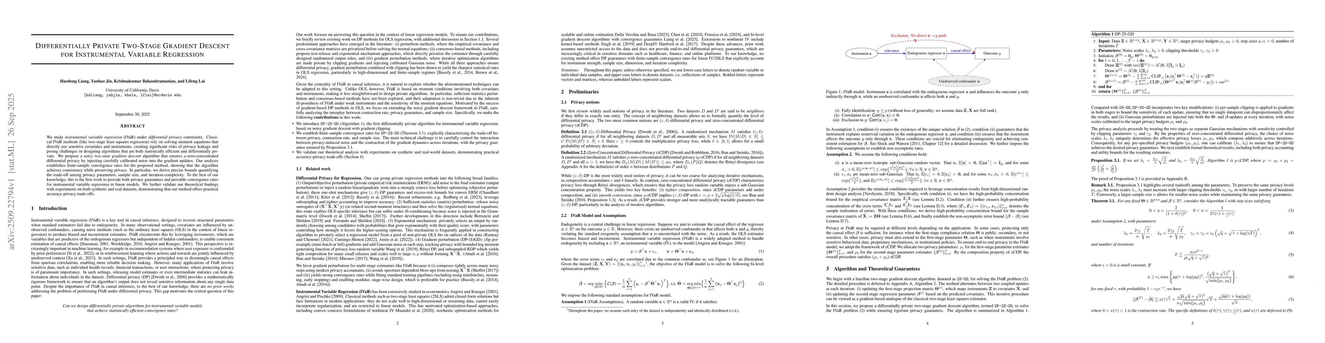 Thumbnail for Differentially Private Two-Stage Gradient Descent for Instrumental
  Variable Regression
