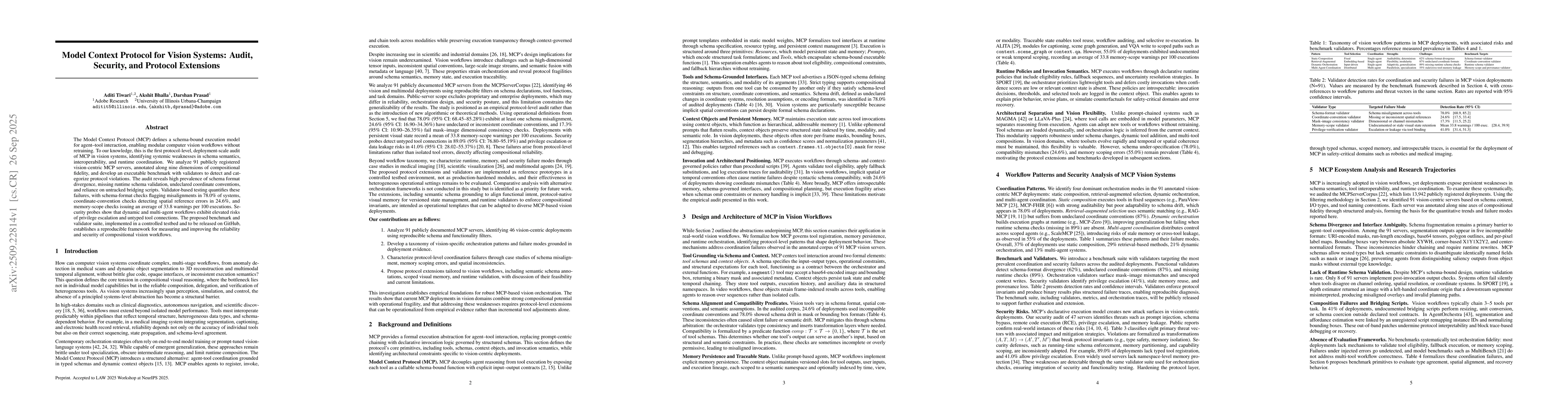 Thumbnail for Model Context Protocol for Vision Systems: Audit, Security, and Protocol
  Extensions