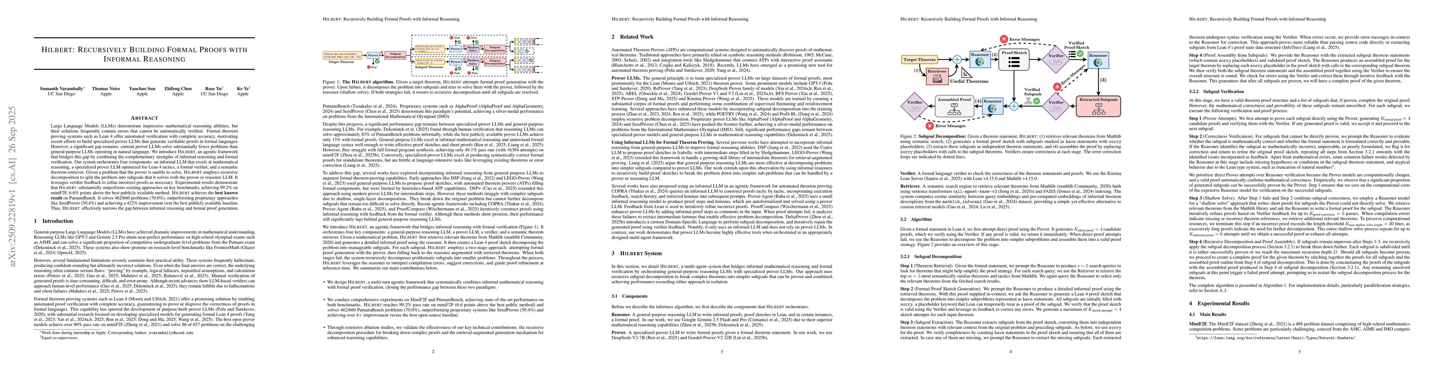 Thumbnail for Hilbert: Recursively Building Formal Proofs with Informal Reasoning