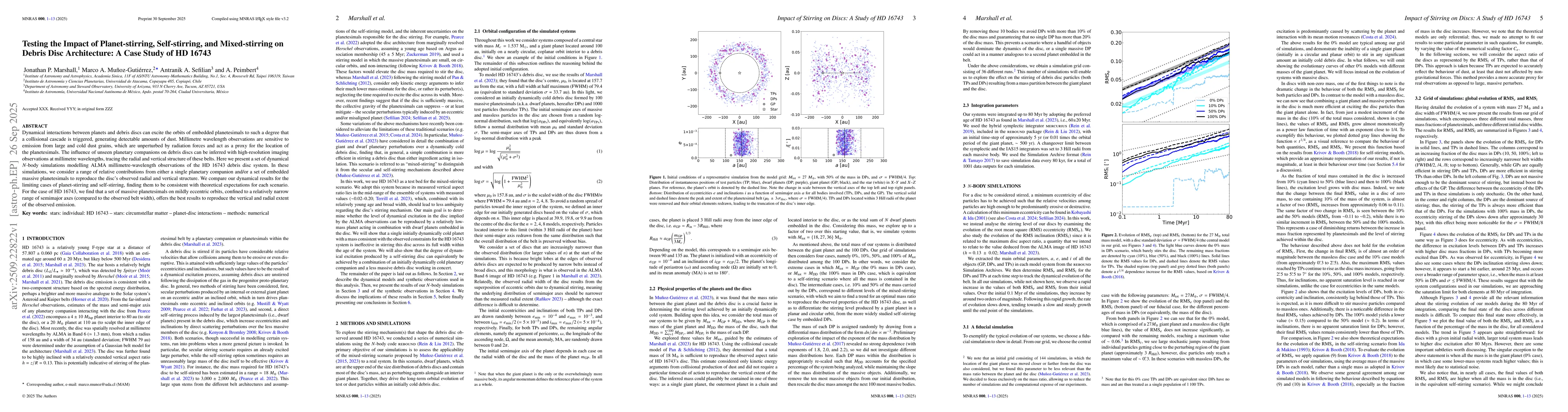 Thumbnail for Testing the Impact of Planet-stirring, Self-stirring, and Mixed-stirring
  on Debris Disc Architecture: A Case Study of HD 16743