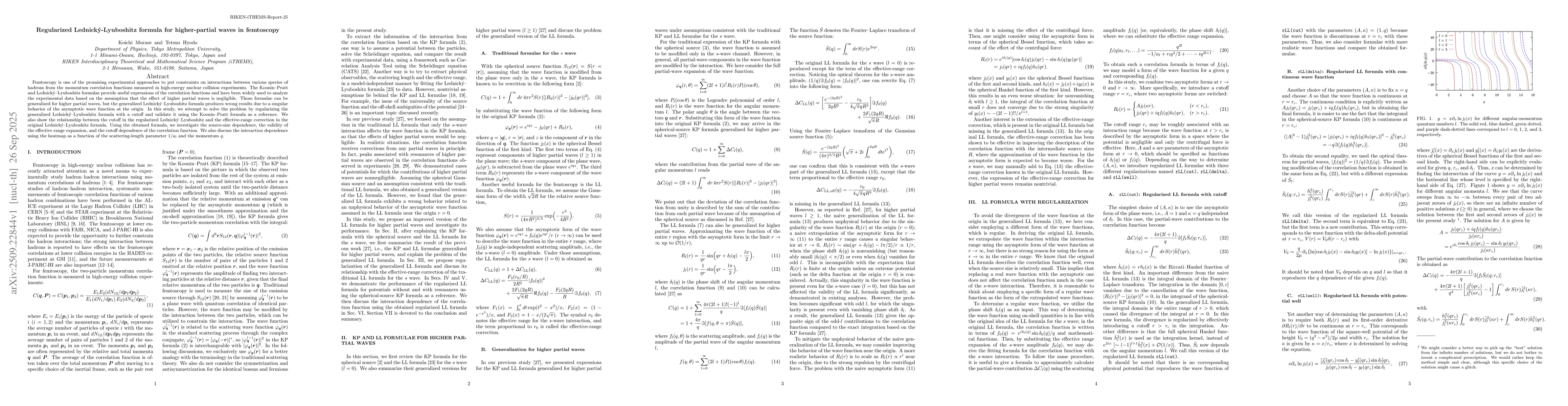 Thumbnail for Regularized Lednicky-Lyuboshitz formula for higher-partial waves in
  femtoscopy