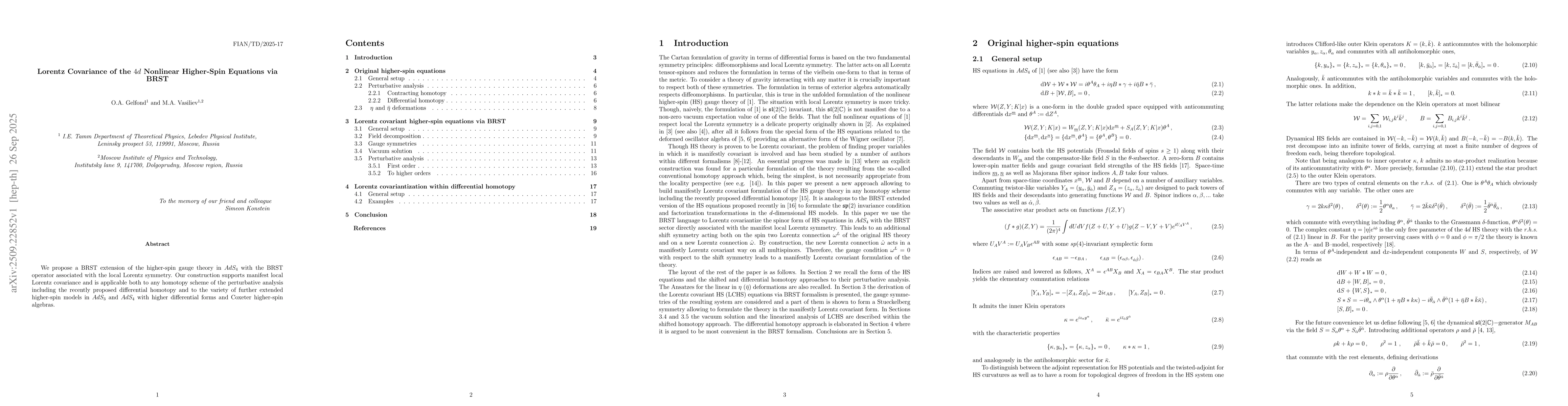 Thumbnail for Lorentz Covariance of the $4d$ Nonlinear Higher-Spin Equations via BRST