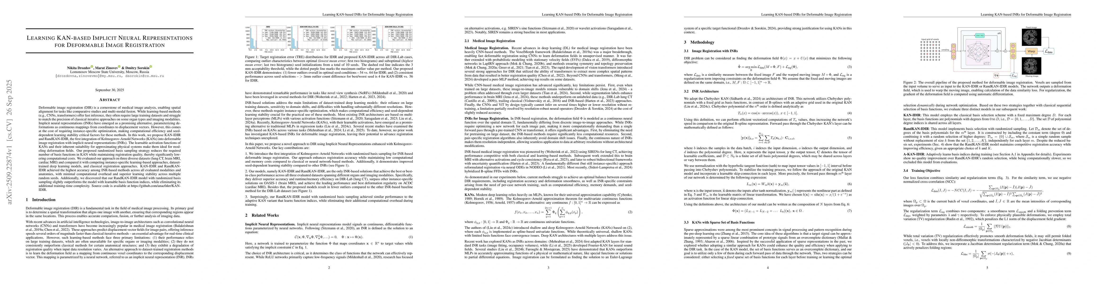 Thumbnail for Learning KAN-based Implicit Neural Representations for Deformable Image
  Registration
