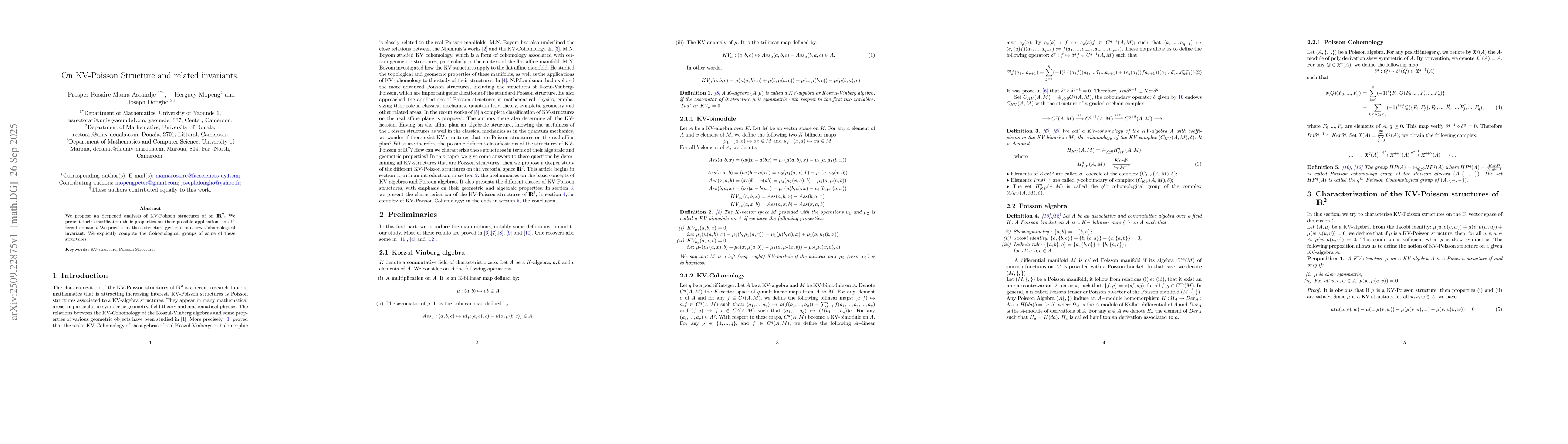 Thumbnail for On KV-Poisson Structure and related invariants