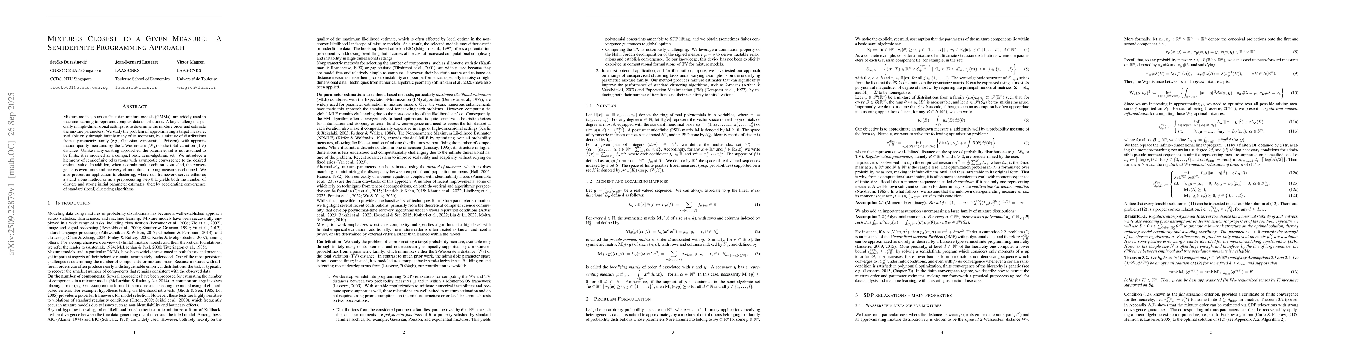 Thumbnail for Mixtures Closest to a Given Measure: A Semidefinite Programming Approach