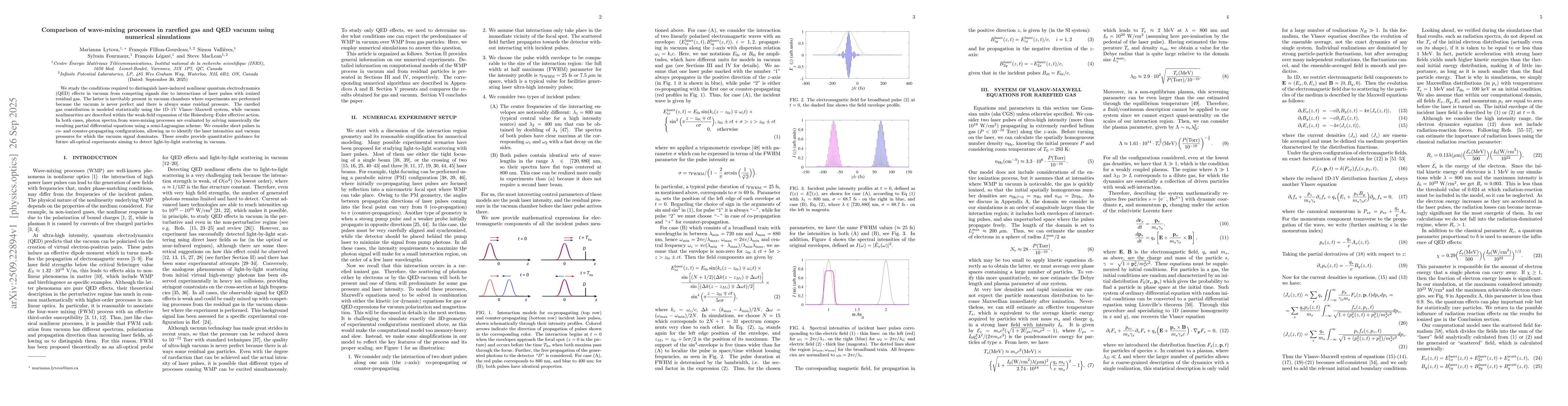 Thumbnail for Comparison of wave-mixing processes in rarefied gas and QED vacuum using
  numerical simulations
