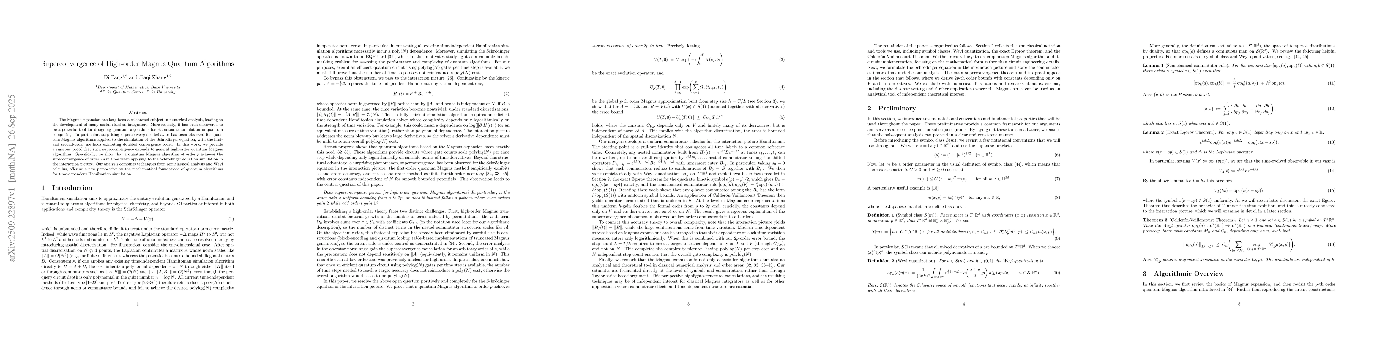 Thumbnail for Superconvergence of High-order Magnus Quantum Algorithms