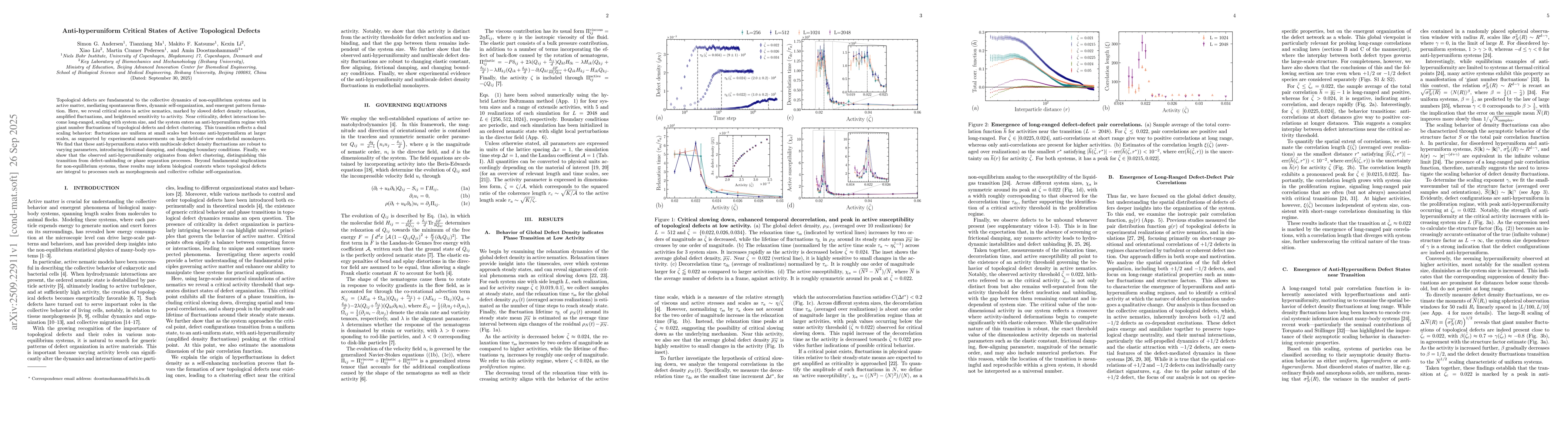 Thumbnail for Anti-hyperuniform Critical States of Active Topological Defects