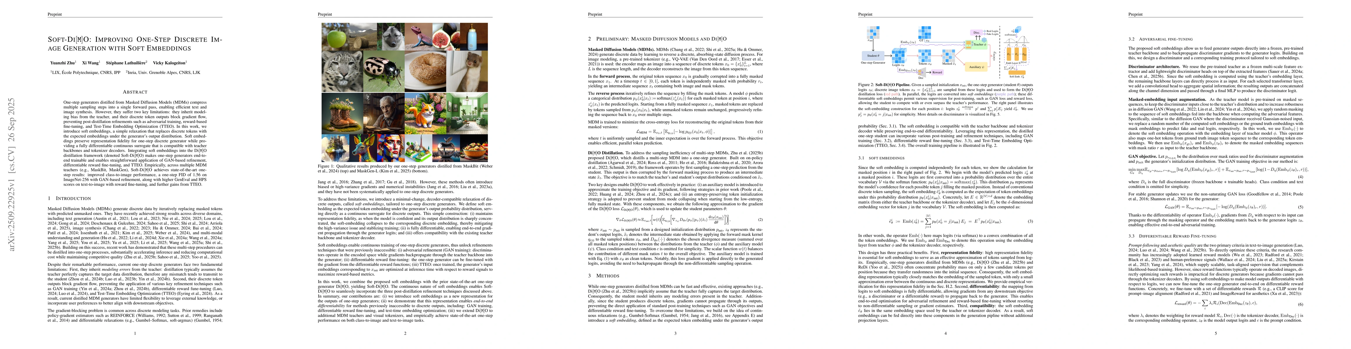 Thumbnail for Soft-Di[M]O: Improving One-Step Discrete Image Generation with Soft
  Embeddings