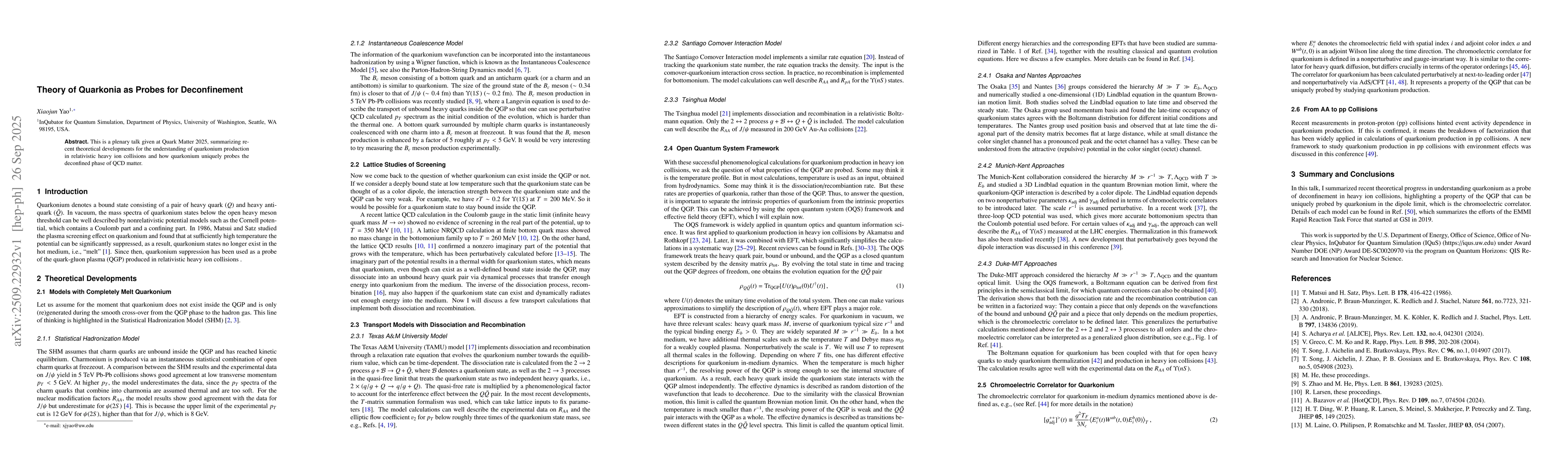 Thumbnail for Theory of Quarkonia as Probes for Deconfinement