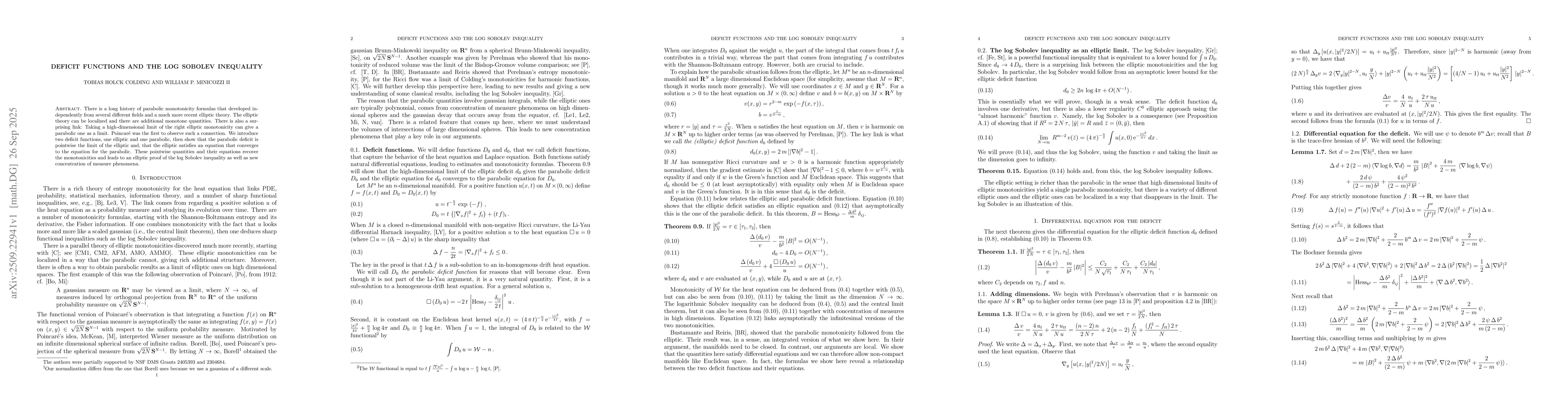 Thumbnail for Deficit functions and the log Sobolev inequality