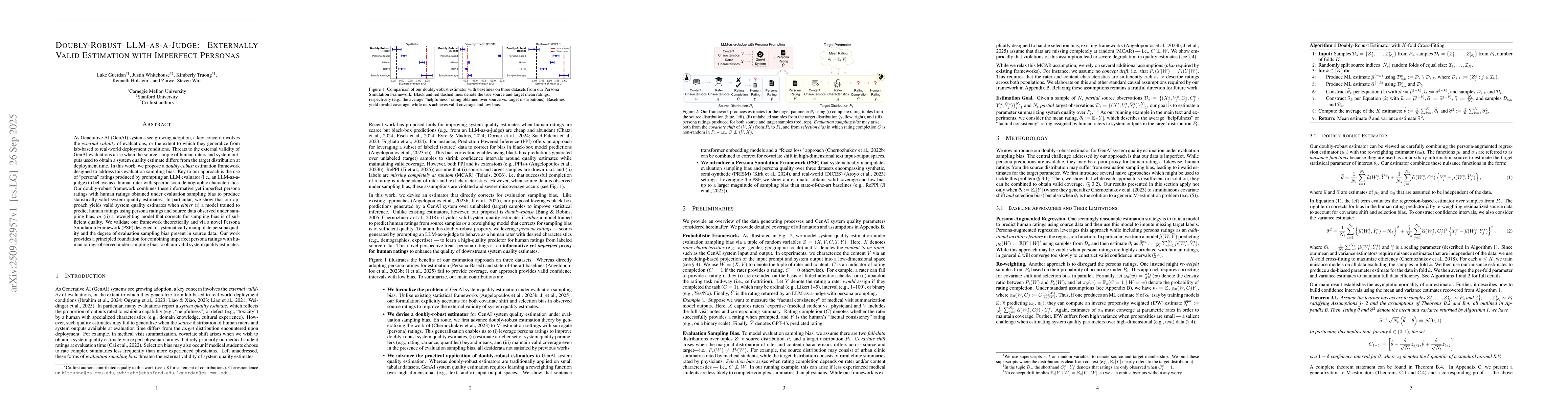 Thumbnail for Doubly-Robust LLM-as-a-Judge: Externally Valid Estimation with Imperfect
  Personas